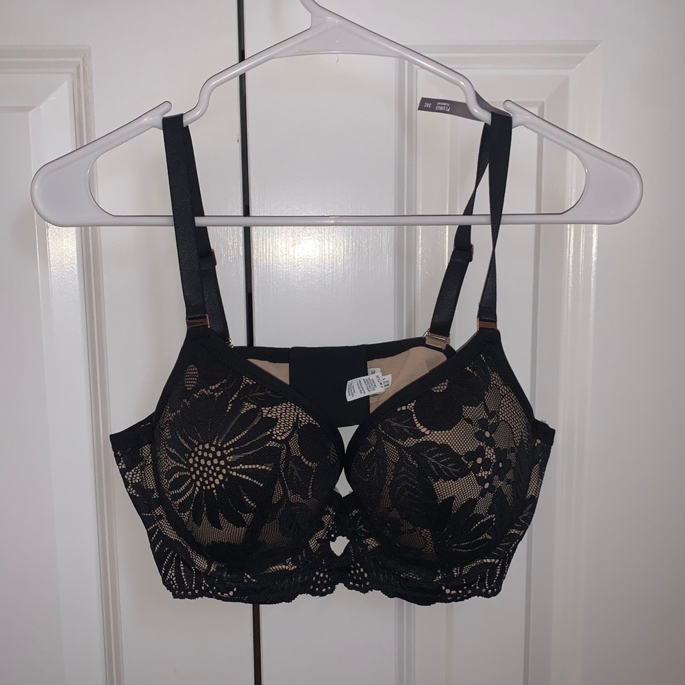 NWT - Aerie Push-Up Bra - Black Lace - 38C